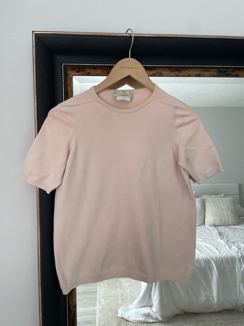 'S MaxMara Pale Pink Short-Sleeve Crewneck Top - Picture 2 of 5
